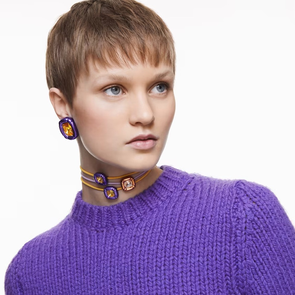 Swarovski Dulcis clip earrings
Cushion cut, Purple - Picture 5 of 5